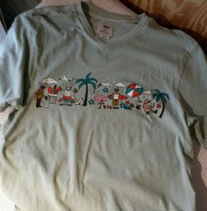 Mens Vans Tshirt Sz Large Beach Theme/Sage Green